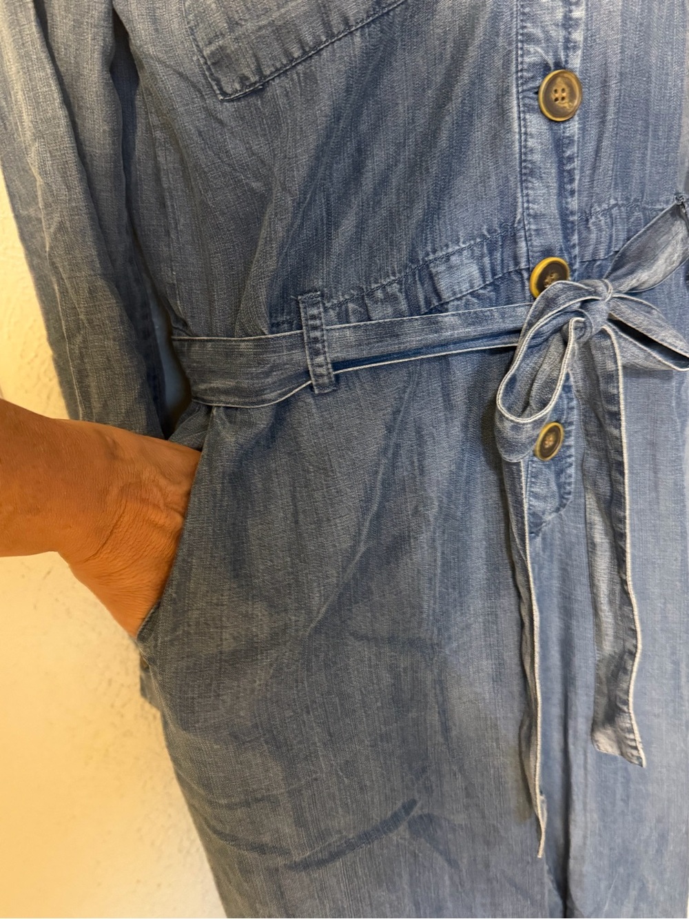 NWT Velvet Heart Blue Chambray Tencel Jumpsuit Sz Medium - Picture 7 of 10